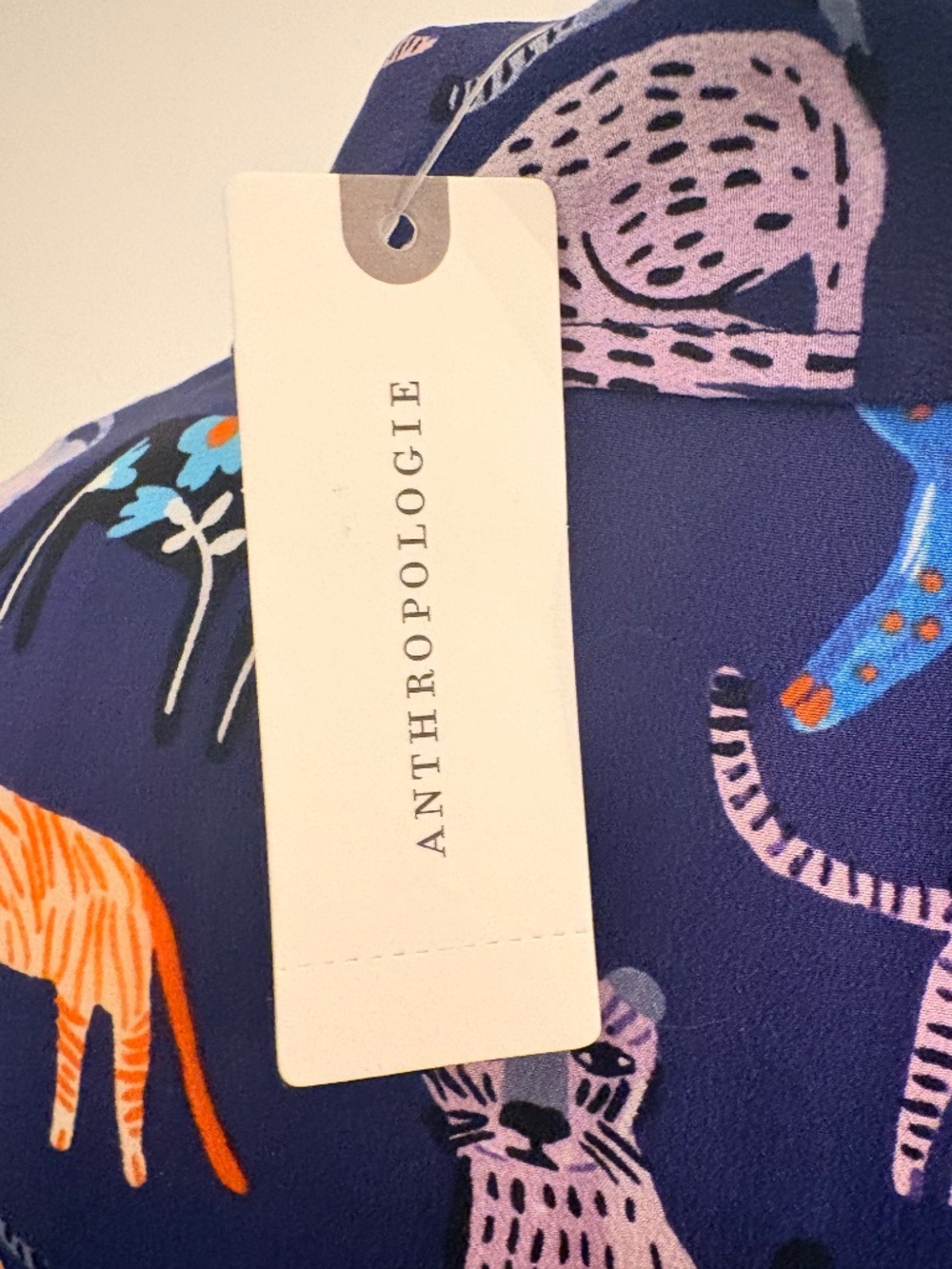Anthropologie Silk Blouse Tiger Cat Print - Picture 8 of 14